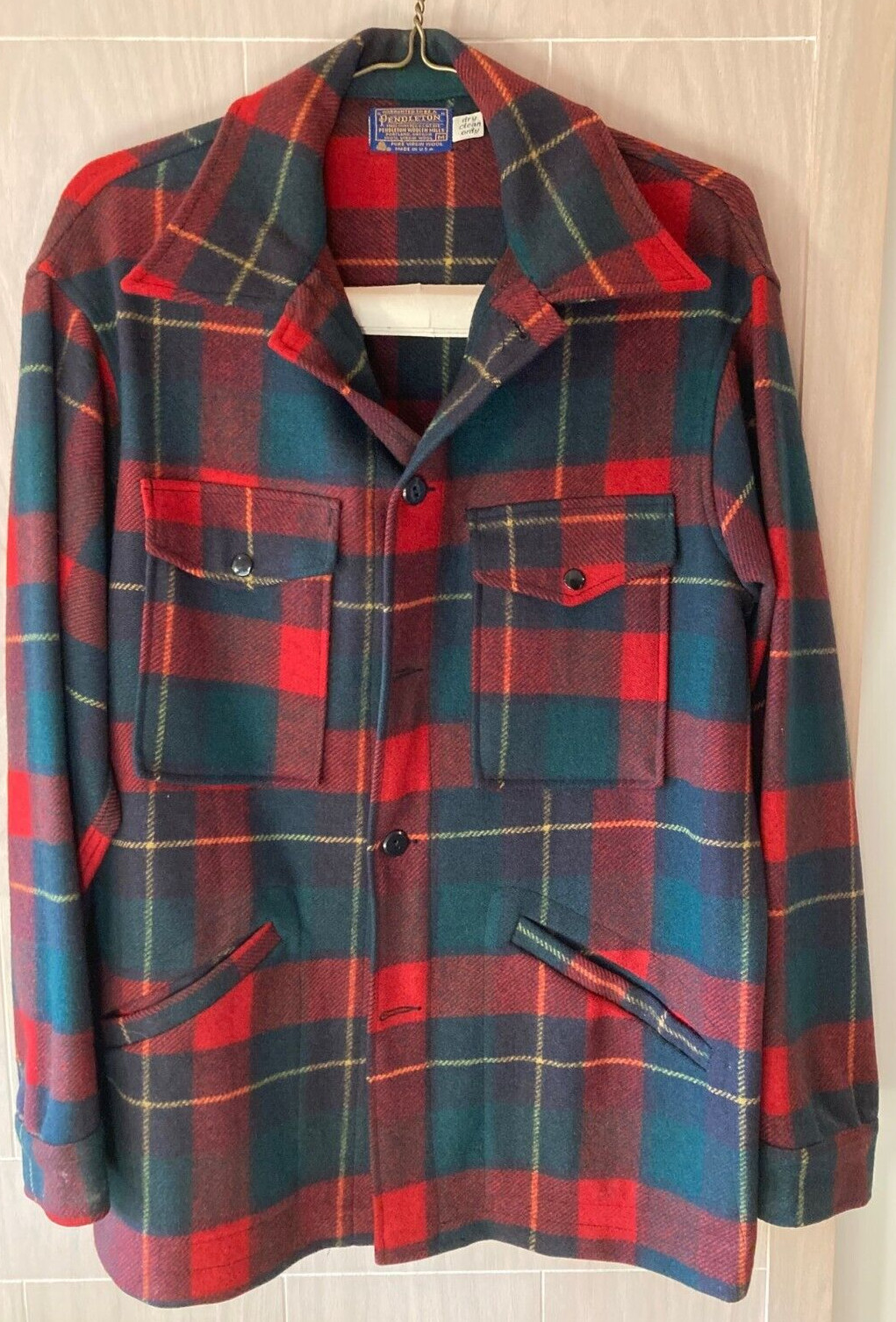 Vintage Pendleton Button Down Wool Coat Jacket Si… - image 1