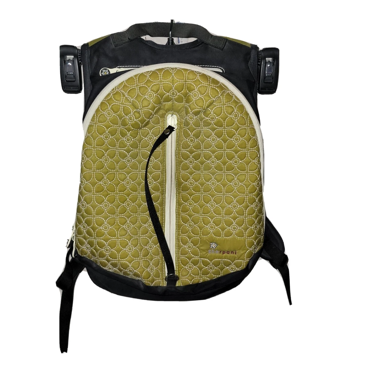 SHERPANI MINI BACKPACK, green quilted flower pattern | eBay