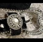 Rare Leatherock Vintage Black Belt With Faux Diamonds Measures 33” — photo 2