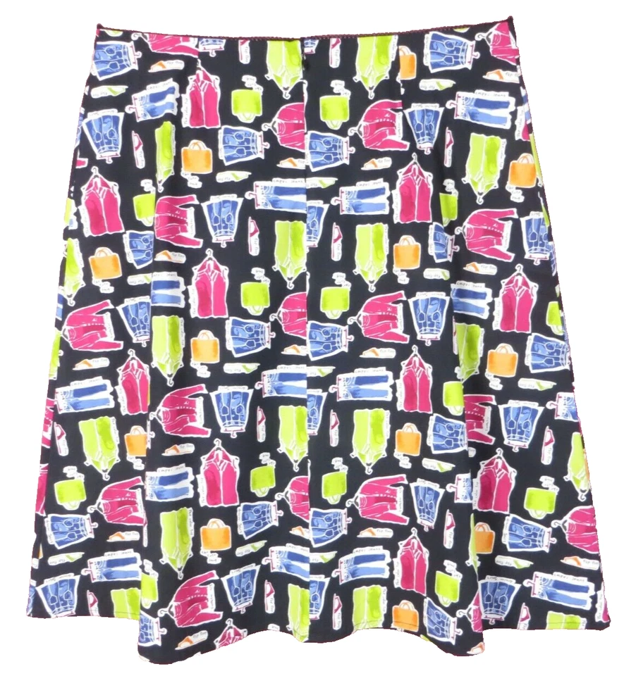 SK16749- VALERIE STEVENS Mujer Algodón Elástico Línea A Falda Colorida Obra de Arte 14 Foto 2 de 4