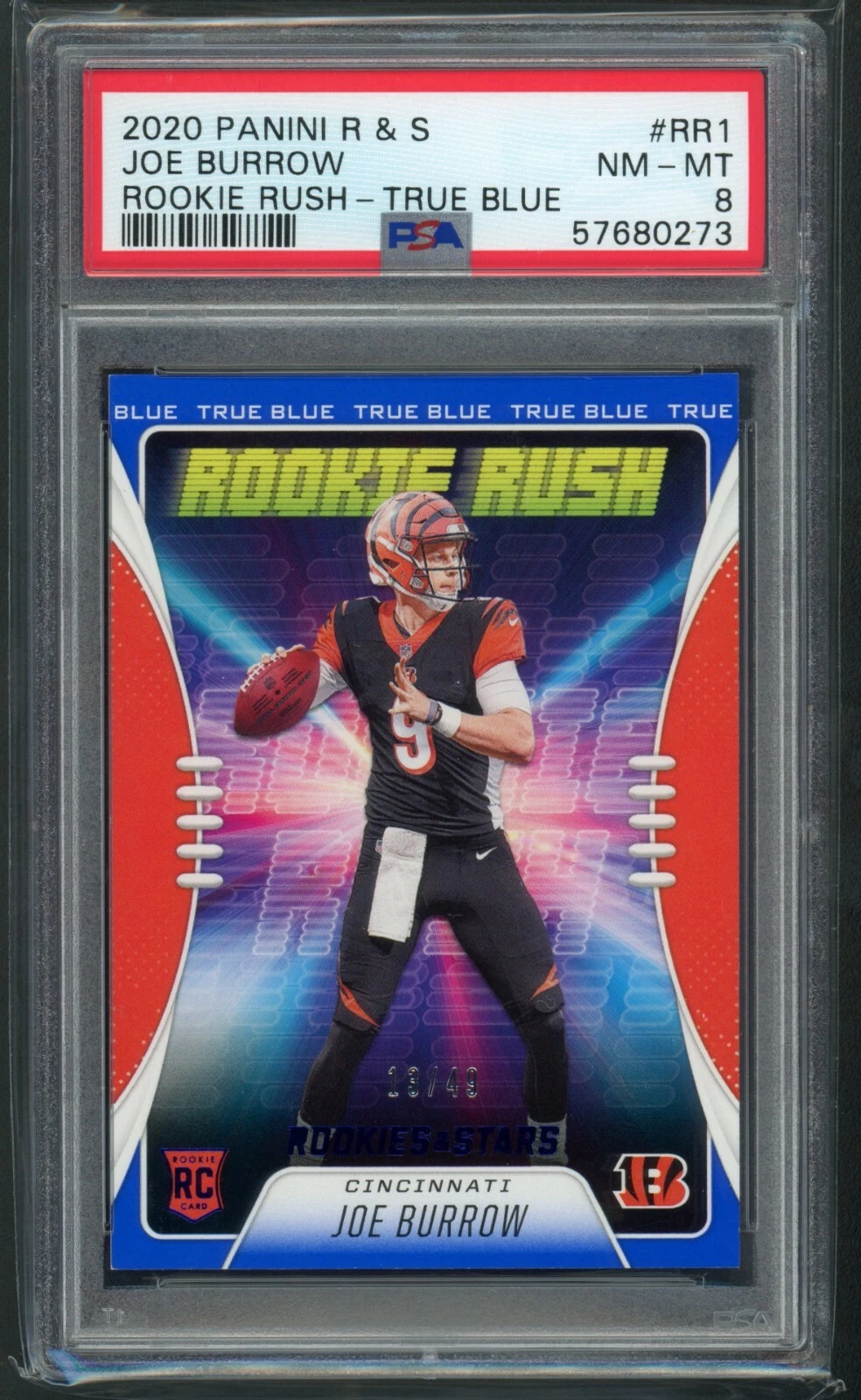 Joe Burrow Panini Rookies & Stars Rookie Rush #RR1 True Blue