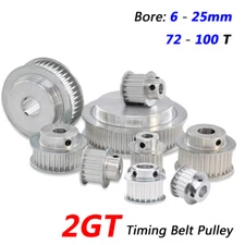 GT2 2GT Timing Belt Pulleys Bore 6mm-25mm with Steps 72T-100T for 3D Printer CNC