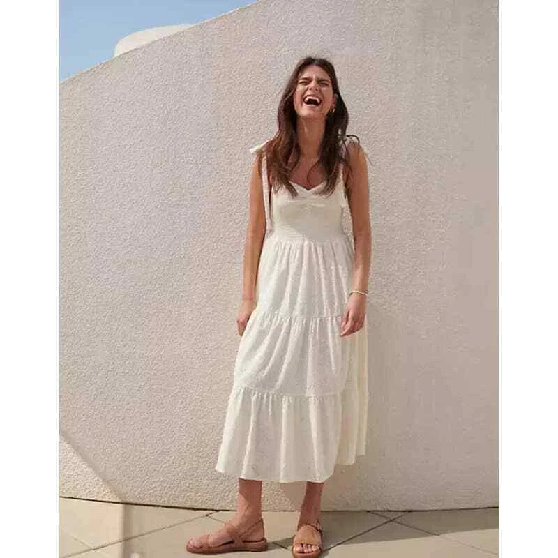 Madewell tie strap store midi dress