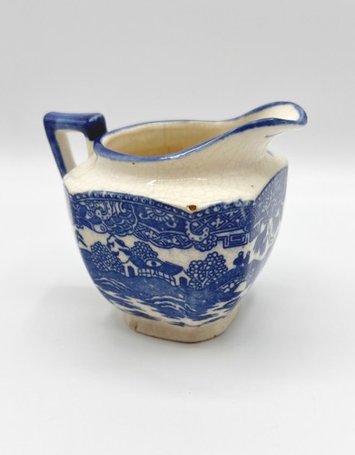Pre-war Japanese Vintage Blue Willow Creamer Pitcher, Transferware - Picture 5 of 9