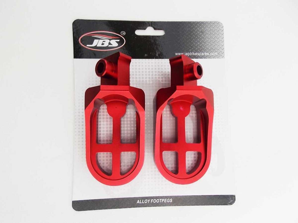 YAMAHA YZ465 80-82 JBS RED CNC BILLET ALLOY FOOT PEG SET
