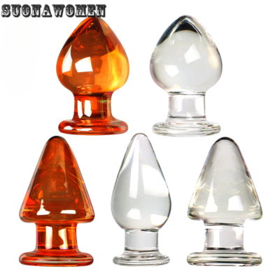 55mm Large Crystal Butt Plug Glass Anal Bead Anus Dilator Gold Anal Plug  Sex Toy | eBay
