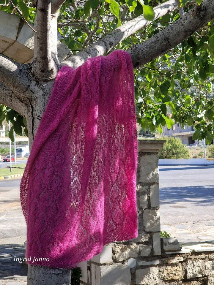 mohair hand knitted blanket - Image 3 of 4