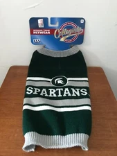 NEW Pets First NCAA Michigan State Spartans Pet Dog Sweater Jersey Size Small