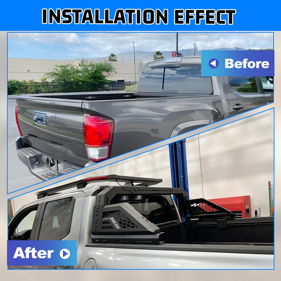 Full-Size Front Bed Rack Roll Bar For 1993-2011/2019-2025 Ford Ranger - Image 3 of 4