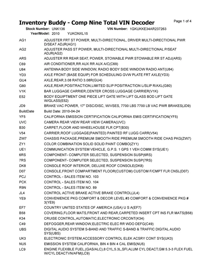 Used Speedometer Gauge fits: 2010 Gmc Yukon xl 1500 cluster MPH US market gasoli - Image 4 of 4