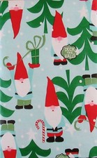 Deck the Halls with Santa Gnomes Vinyl Flannel Back Tablecloth Various Sizes