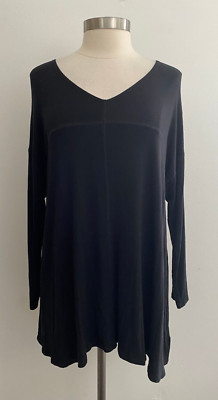 Kenar Black Long Sleeve Knit Tunic Top Plus Size 1X