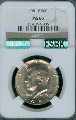 1981 P KENNEDY HALF DOLLAR NGC MS66 MAC FSBK SPOTLESS * | eBay