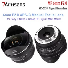 7artisans 6mm F2.0 APS-C 220° Ultra Wide Fisheye Lens fr E/ Z/ RF/ XF/ M43 Mount