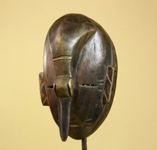 African Dan Mask Carved Wood Long Nose Tribal Art Côte d’Ivoire Decor-G5968