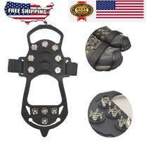 Ice Snow Anti Slip Spikes Grips Grippers Crampons Cleats Hike Shoe Boot 11 Teeth