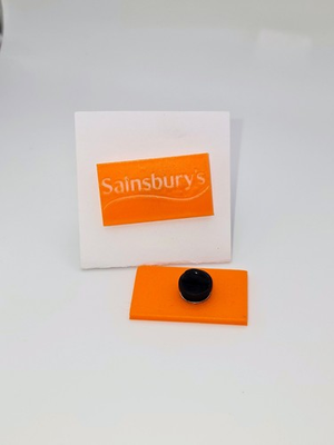 #ad #ad Sainsburys Logo 3D Print Pin Badge Grocery Store Loyalty Brand Fan UK Made GBP 4.99