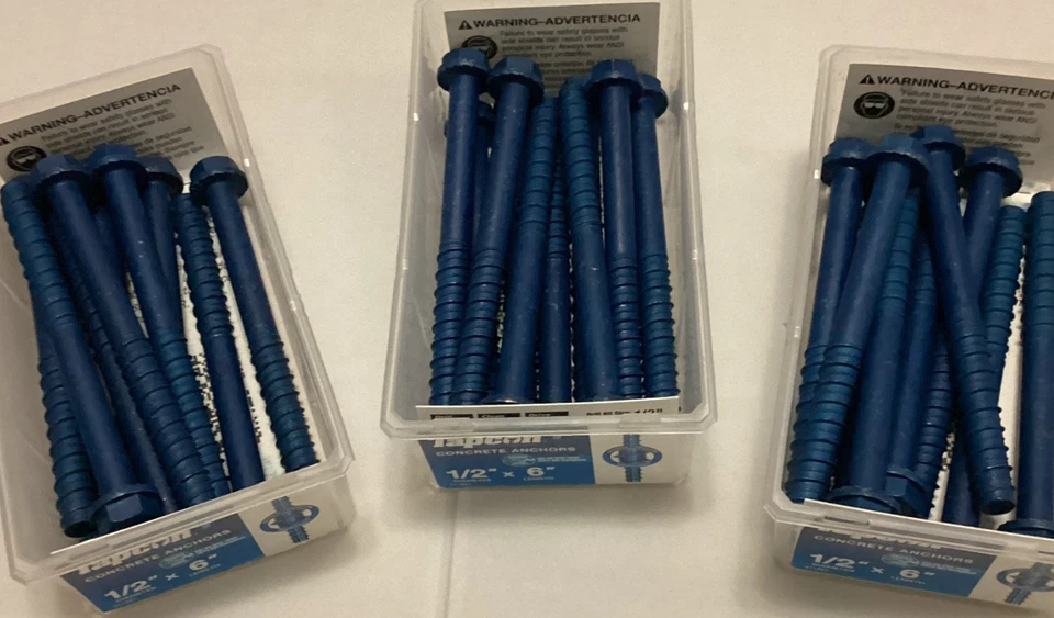 Lote de Trinta (30) Âncoras de Concreto Tapcon Caixa Aberta #11421 Bloco de Tijolos 1/2” X 6” - Imagem 3 de 4