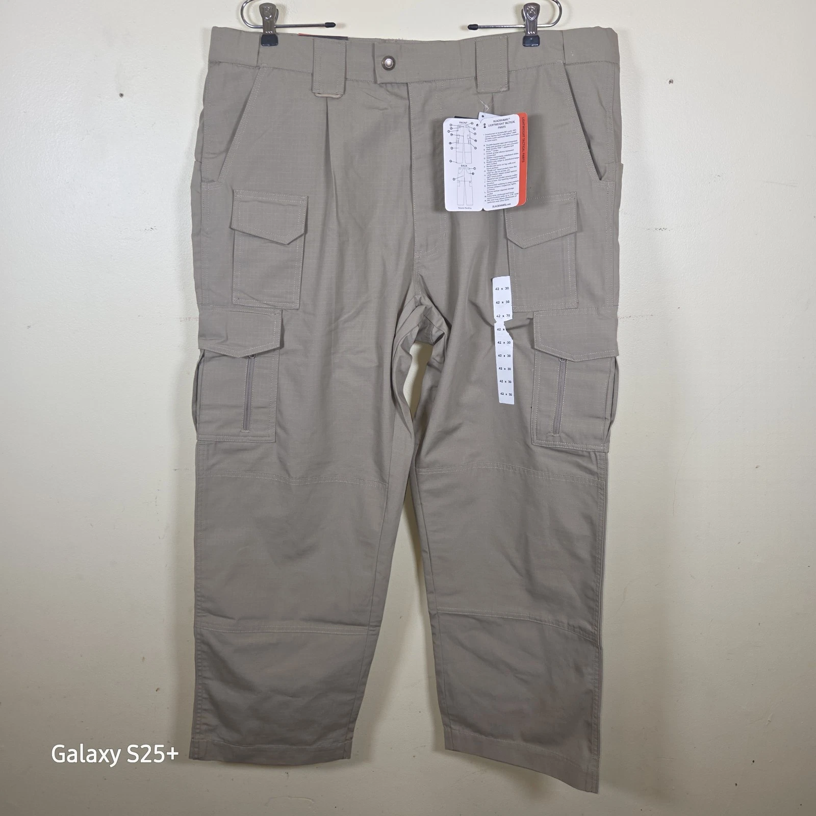 Blackhawk Light Weight Tactical Cargo Khaki Pants 42W x 30 Ripstop 86TP02KH-4230