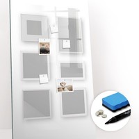 Magnettafel Esg Glas Mit Marker Schwamm Neodym Magneten Bilderrahmen 60X120 Cm