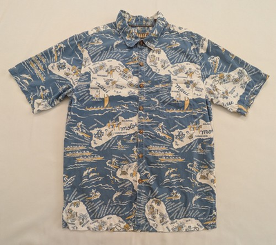 #ad Kahala Hawaiian Aloha Shirt Maui Molokai Lanai Island Blue Men#x27;s X Large XL $39.99