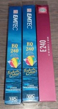 LOT 3 Cassette Video VHS Vierge 240 NEUF SOUS BLISTER !! K7 ( 2 EMTEC + 1 CORA )