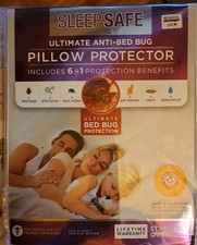   NEW Sleep Safe Pillowcase Pillow Protector White STANDARD/QUEEN Size