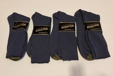 4 Pair Vintage NOS Gold Toe Metropolitan Mid Calf Socks Mens Foot Sz 7.5-13