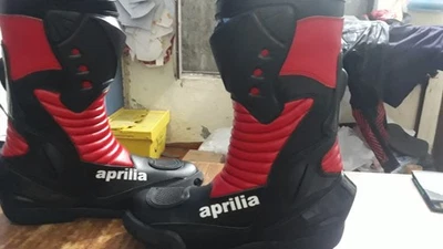 APRILIA Motorrad Leder Stiefel Motorradstiefel aus Leder Rennen Bikerstiefel - Bild 1 von 3