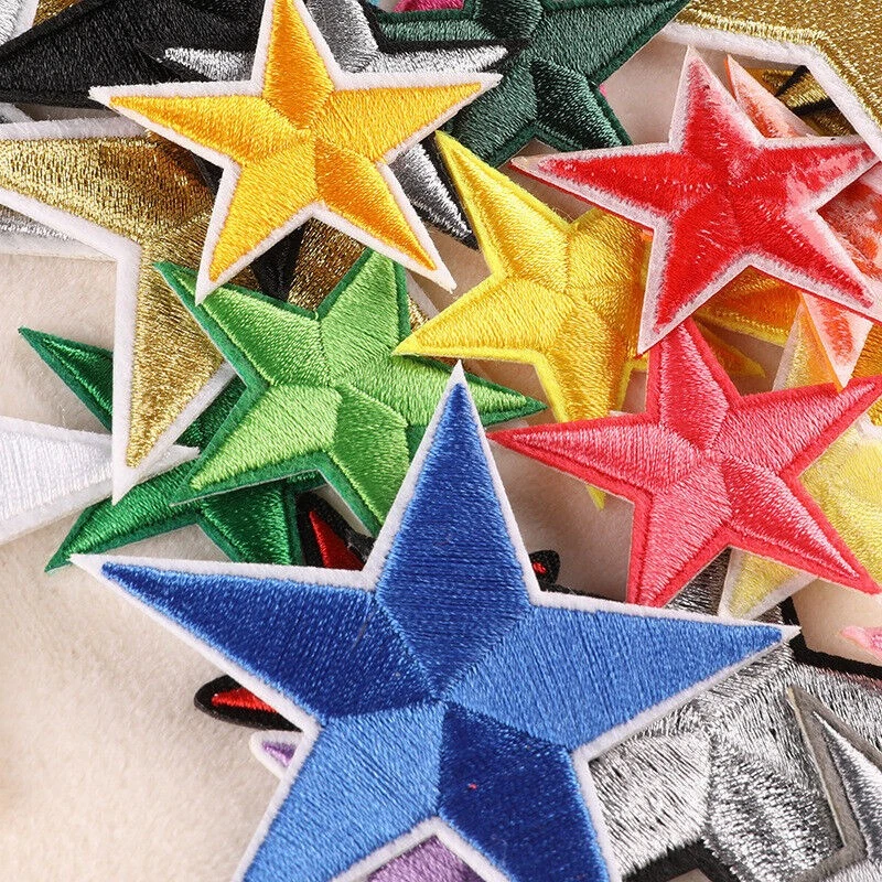 40pcs Star Embroidered Appliques Iron Sew on Patches Hat Jacket Clothing Decor - Image 2 of 4