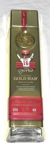 Gold Bar Premium Whiskey Bottle EMPTY San Francisco 49ers Joe Montana