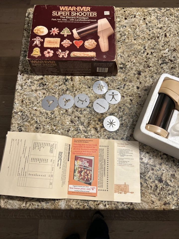 Электрический пресс для печенья Wear-Ever Super Shooter пищевой пистолет РАБОТАЕТ коробка и руководство винтажный - Изображение 4 из 4