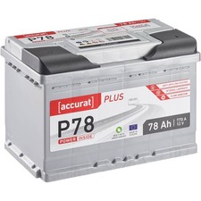 Accurat Plus Autobatterie 78Ah 12V Starterbatterie statt 75Ah 77Ah 80Ah Batterie