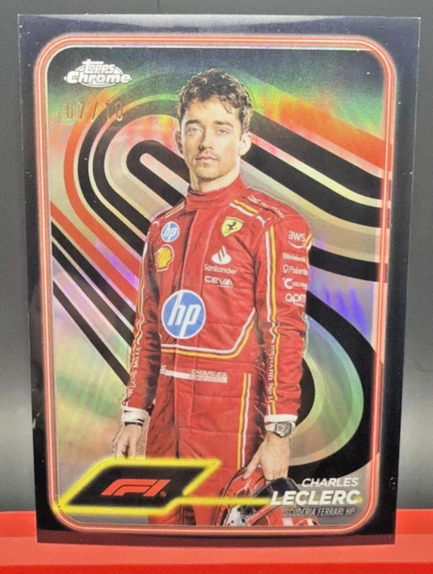 2024 Topps Chrome Formula 1 F1 #3 Charles Leclerc Portrait Black Refractor 07/10