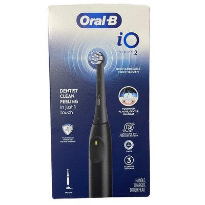 Oral-B iO Series 2 Rechargeable Toothbrush Unisex OS Black New Pressure Sensor