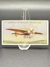 Vintage 1915 Lambert Butler Aviation Handley Page Monoplane Tobacco Card #6