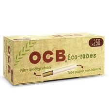 OCB Eco-Tubes x250 Tube Box - Biodegradable Filters - Unbleached Paper
