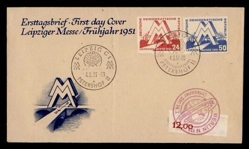 DR WHO 1951 GERMANY DDR FDC LEIPZIG FAIR COMBO M76538