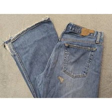 American Eagle Outfitters Jeans Mens W33 XL32 Button Fly Light Wash Distressed