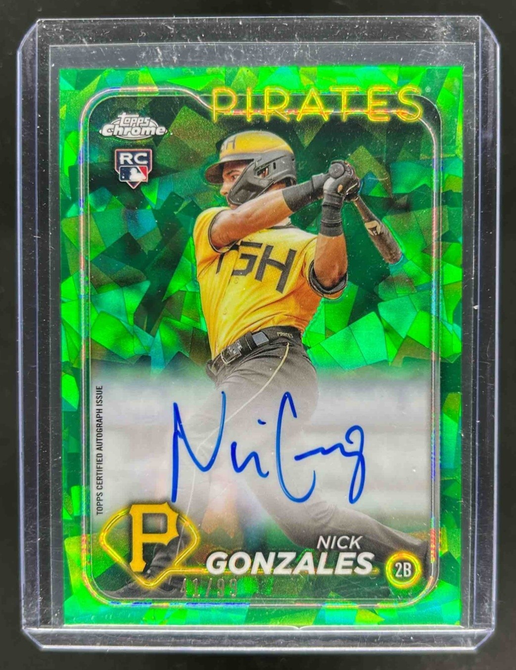 2024 Topps Chrome Sapphire Nick Gonzales Auto RC Green Refractor #41/99 Pirates
