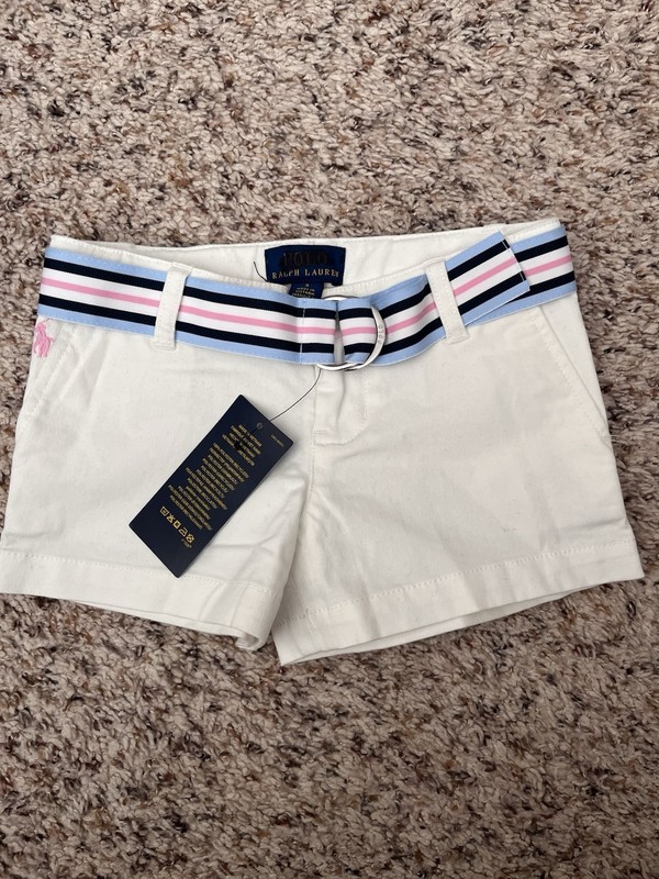 Little Girls Size 4T Polo, Ralph Lauren White Shorts New