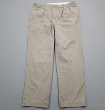 VTG Polo Ralph Lauren Pants Mens 36x30 Khaki Beige Tan Andrew Pleated Chinos