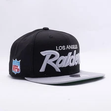 Los Angeles Raiders Vintage Script NFL Snapback Cap - Mitchell & Ness N.W.A Hat
