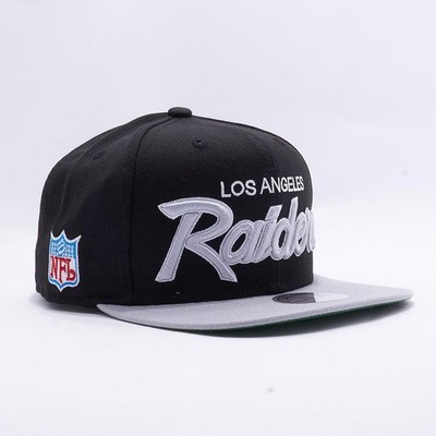 Los Angeles Raiders Vintage Script NFL Snapback Cap Mitchell Ness  Hat