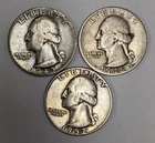Washington Silver Quarters 3 Different Date