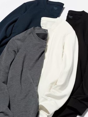 UNIQLO HEATTECH Extra Warm Cotton Crew Neck Long-Sleeve T-Shirt Men 473192 NWT