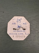 1985 Ocean City NJ Seasonal Beach Badge Tag OC New Jersey