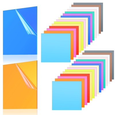 30 Pack Colorful Acrylic Sheets 6 x 6 x 1/8 in Mirror Sheets Laser Cut Acryli...