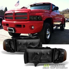 Smoked 1999-2002 Dodge Ram 1500 2500 3500 Sport Headlights Corner Signal Lamps