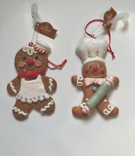 2/ 25 Gingerbread Girl  Boy Bakers Ornaments Lot of 2 Christmas Holiday Decor